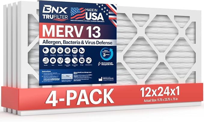 BNX TruFilter 12x24x1 Air Filter MERV 13 by BNX
