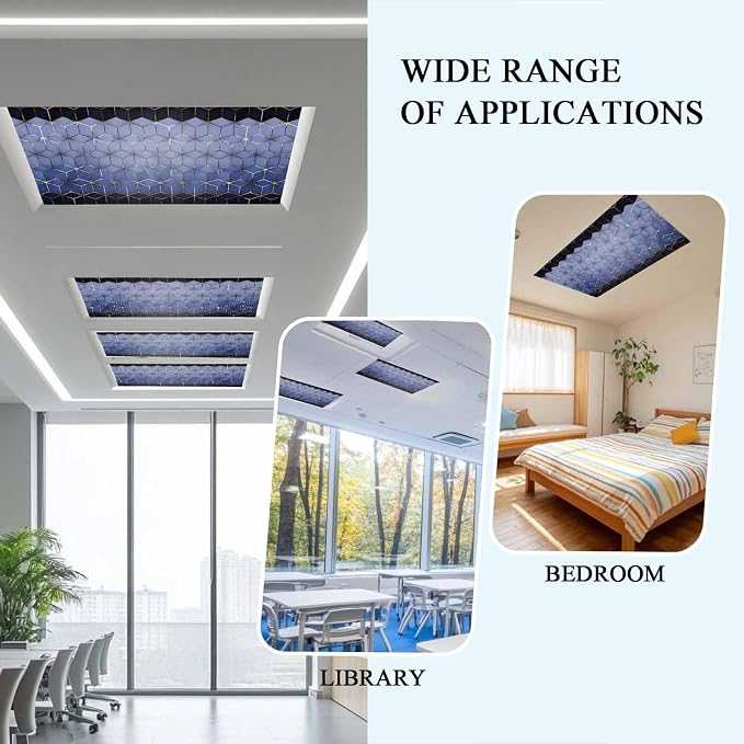 2x4 ft Fluorescent Light Cover for Ceiling Abstract Blue Black Gradient - Image 7