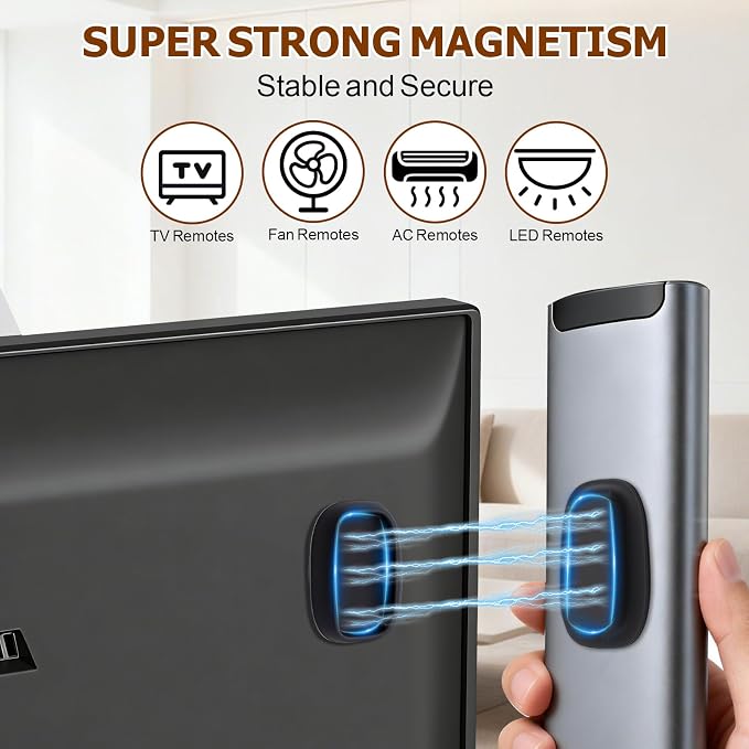 Ninsula 4 Pack Magnetic Remote Control Holder Wall Mount, No Drill - Image 4