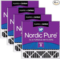 Nordic Pure 20x20x5 Pleated MERV 8 Plus Carbon Air Filters 4 Pack | Actual by NordicPure