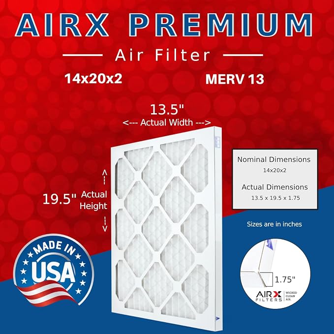 AIRX FILTERS WICKED CLEAN AIR 14x20x2 MERV 13 Electrostatic Pleated Air - Image 2