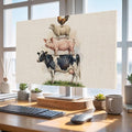Rustic Cow Pig Sheep Rooster Indoor TV Cover, Elastic TV Screen Protector Farm by Unknown