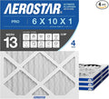 Aerostar 6x10x1 MERV 13 High Efficiency Pleated Air Filter, Electrostatic AC by AirFiltersDelivered