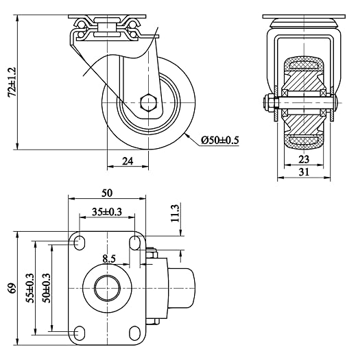 Finnhomy Swivel Casters Wheels Set of 4 Heavy Duty Plate Casters 2 Inch Premium - Image 7