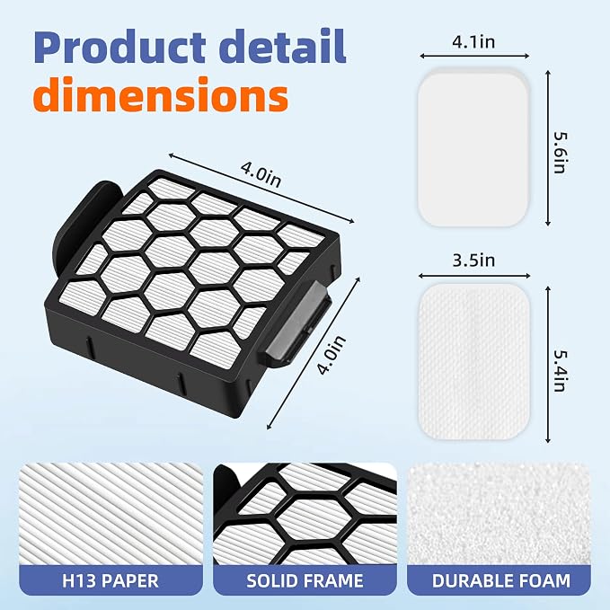 6 Foam Filter + 2 Hepa Filter Replacement - Image 3
