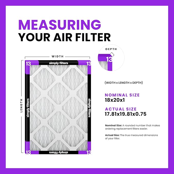 Simply 18x20x1 Air Filter, Merv 13, 6 Pack, - Image 2