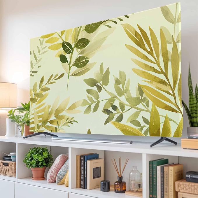 Watercolor Country Leaf Indoor TV Cover, Elastic TV Screen Protector Yellow - Image 6