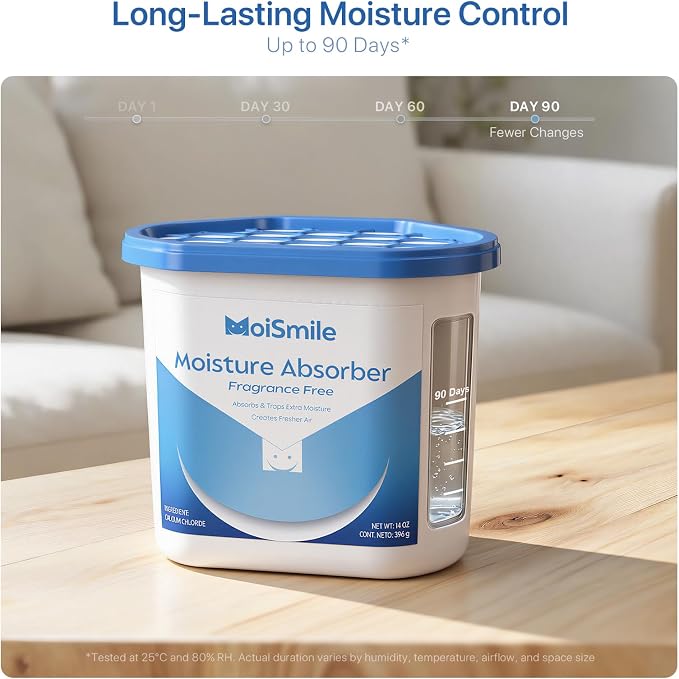 Large Moisture Absorber Buckets, 14 oz Each, Fragrance Free, 3 Pack | 14 oz Net - Image 4