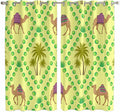 2 Panel Kitchen Cafe Curtains, Desert Sand Camels Sunlight Filtering Nature Air by Hokiten