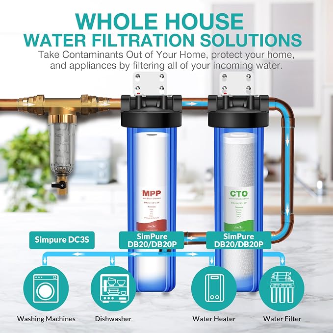 SimPure Whole House Water Filter Cartridges 5 Micron 20" x 4.5" CTO Activated - Image 6