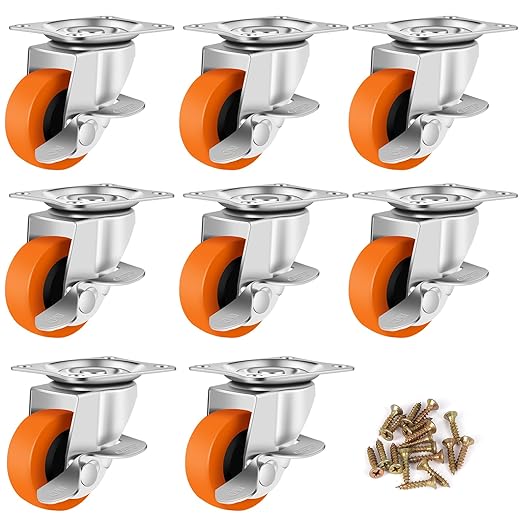 Caster Wheels, 3 Inch Casters Set of 8, Heavy Duty Caster by BOSGEOT