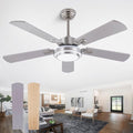QUTWOB 52" Brushed Nickel Ceiling Fans, Farmhouse 5 Blades Ceiling Fans by QUTWOB
