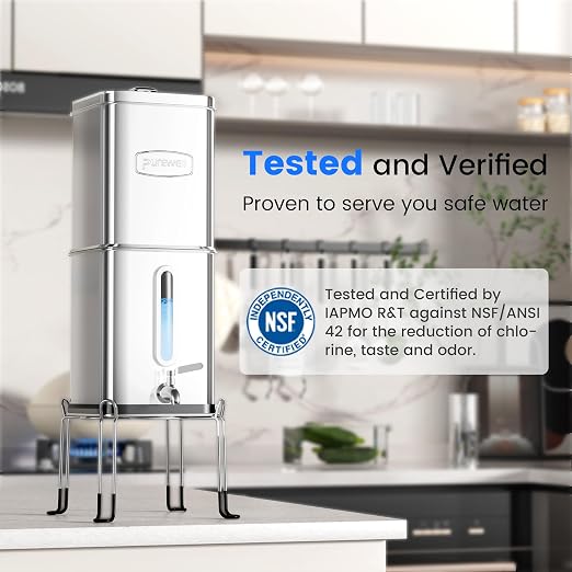 Purewell Square Series 3-Stage Gravity Fed Water Filter System - Image 2