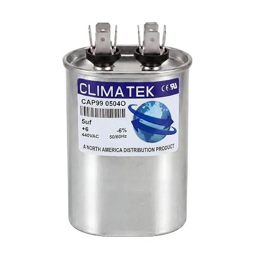ClimaTek 5 MFD 370/440 Volt VAC Run Oval Capacitor CAP99-0504O by ClimaTek