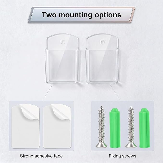 2 PCS Remote Control Holder Wall Mount, TV Remote Control Holder, Self Adhesive - Image 2