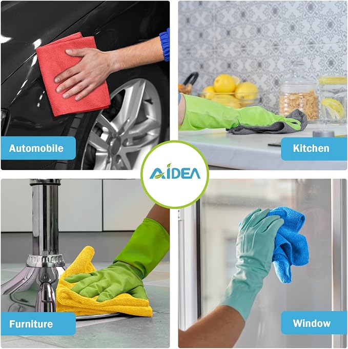 AIDEA Microfiber Cleaning Cloth Grey-400PK, Soft Absorbent Rags, Microfiber - Image 4