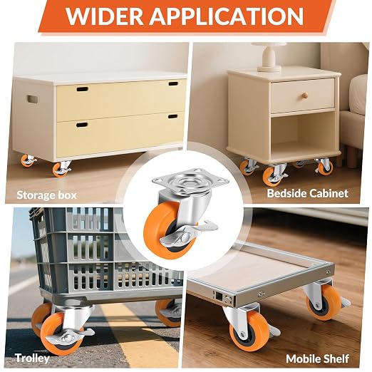 2.5 Inch Caster Wheels, Casters Set of 4, Heavy Duty Caster - Image 7
