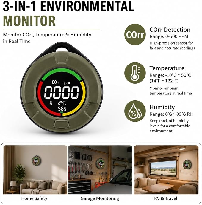 Portable Air Quality Detector, Indoor Air Quality Monitor - Image 2