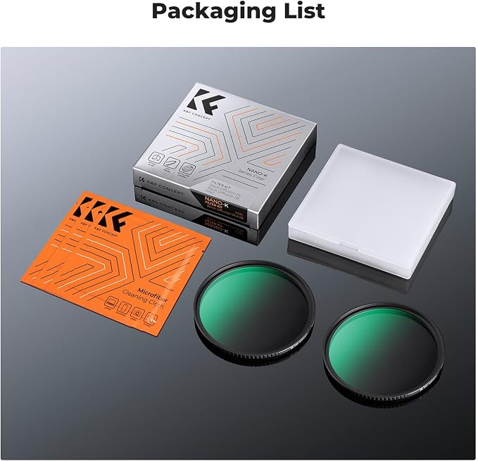 K&F CONCEPT 72mm Black Diffusion 1/4 & 1/8 Filters Kit Mist Cinematic Effect - Image 7