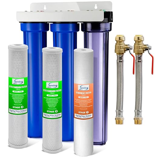 iSpring WCB32+AHPF12MNPT12X2 Whole House Water Filter System, 3-Stage Water by iSpring
