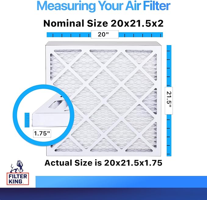 Filter King 20x21.5x2 Air Filter Dust & Allergy Control AC Furnace Filters - Image 2