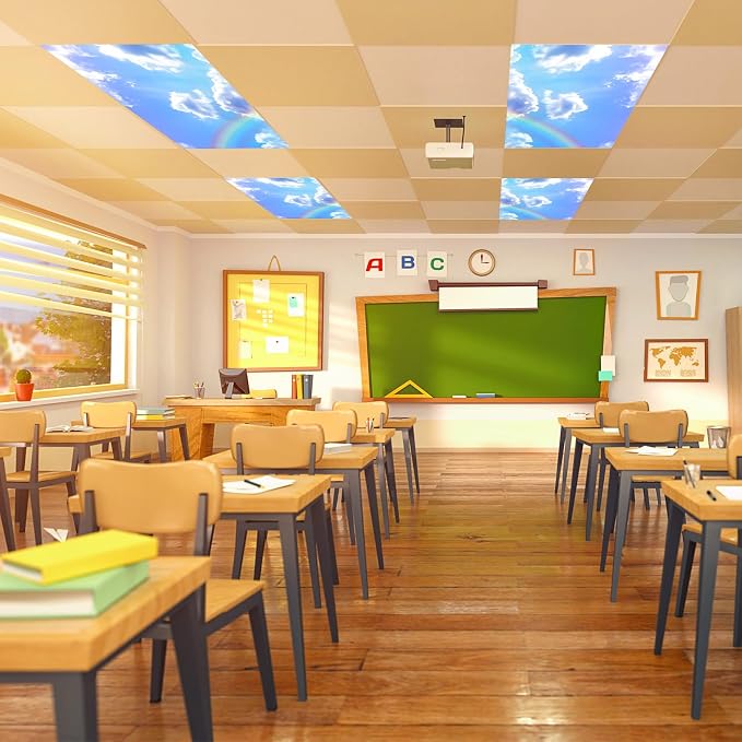 Outus 4 Pcs Fluorescent Light Cover Classroom Lighting Cover - Image 7