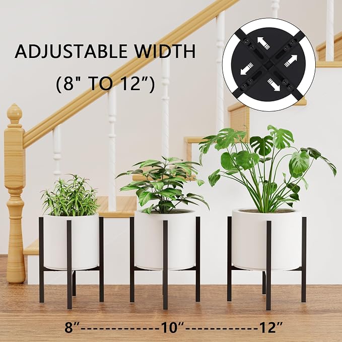 Linpla 2-Pack Adjustable Metal Plant Stand Indoor Outdoor - Image 2