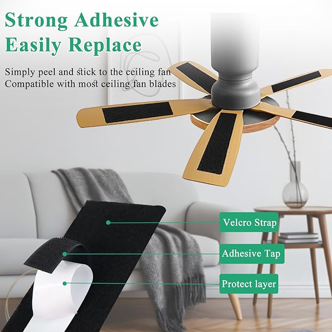 20 Pcs Ceiling Fan Filters for Blades, Fan Air Purifier Pads - Image 6