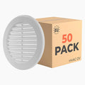 50-Pack 4" Round Air Vent Cover – White Plastic Soffit Air Vent Deflector by HVACOV