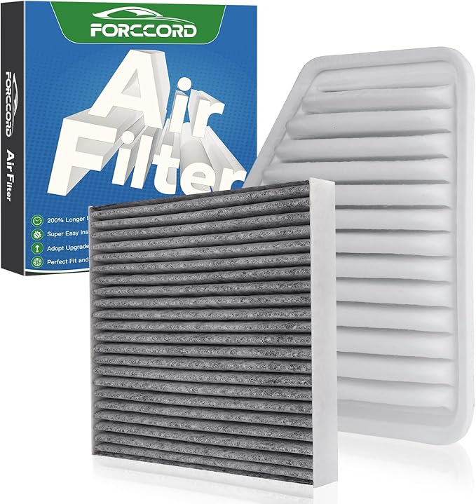 Engine & Cabin Air Filter Fit for 2007-2011 Toyota Camry, 2006-2012 Rav4 by Forccord