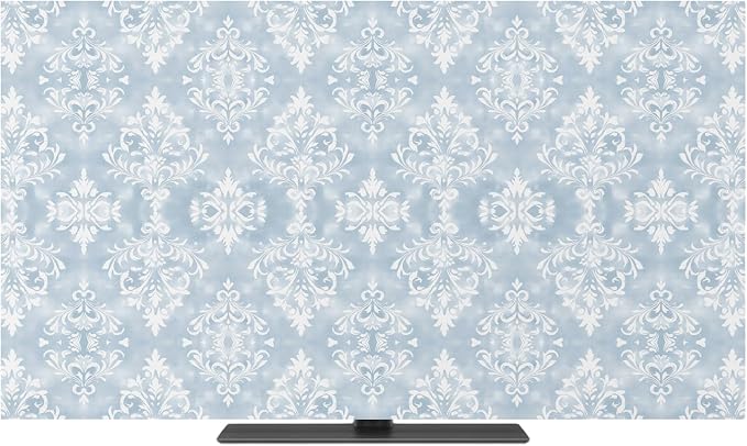 Retro Mid Century Flower Texture Indoor TV Cover, Elastic TV Screen Protector - Image 2