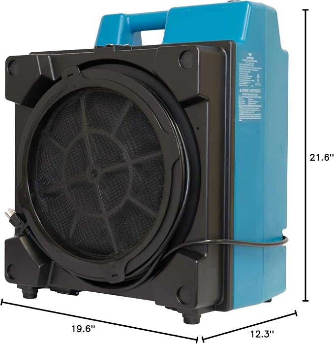 XPOWER X-3580 Commercial Air Scrubber, Negative Air, 600 CFM, 4-Stage HEPA - Image 9