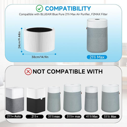 1-Pack Blue Pure 211i Max Replacement Filter Compatible - Image 2