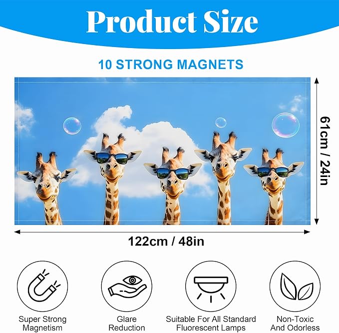 Fluorescent Light Covers-2 Pack 4 x 2 Feet Magnetic Ceiling Light Cover Room - Image 2