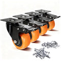 2 Inch Caster Wheels Set of 4, Dual Locking Small PU Casters 150LB Each by AGBOLO