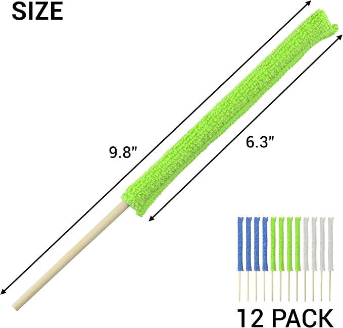 12 Pcs Microfiber Detail Duster Sticks Crevice Cleaning Brush Microfiber Stick - Image 2