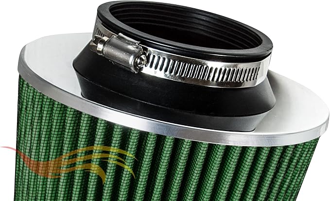 GREEN Inlet Cold Air Intake Cone Replacement Performance Washable Clamp-On Dry - Image 5