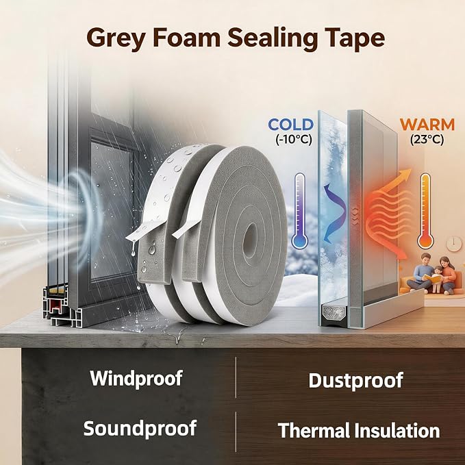 Air Conditioner Foam-2 Rolls, 1 Inch Wide X 1 Inch Thick Total 13 Feet Long - Image 4