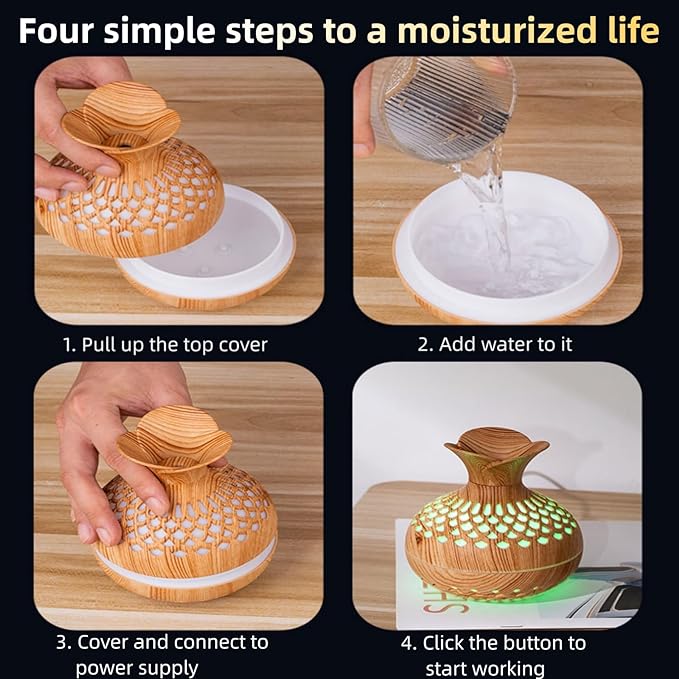 Colorful Cool Mini Humidifier, Flower Shape USB Personal Desktop Humidifier - Image 6