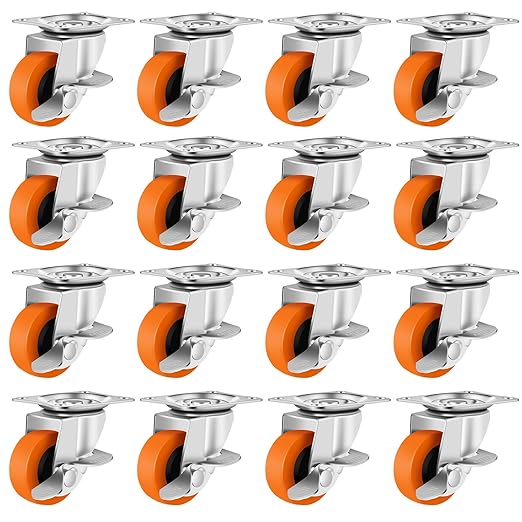 Caster Wheels, 2.5 Inch Casters Set of 16, Heavy Duty Casters by BOSGEOT