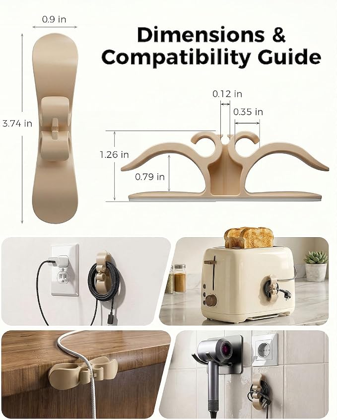 6 PCS Cord Organizer for Appliances, Upgraded Kitchen Appliance Cord Organizer - Image 7