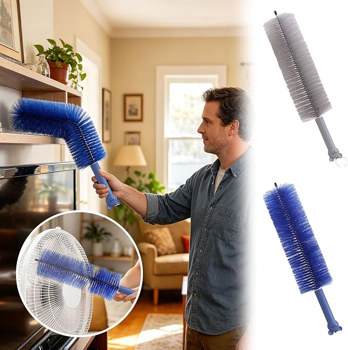 Bendable Microfiber Head, Bendable Microfiber Head Fan Cleaner Brush, Reusable - Image 3