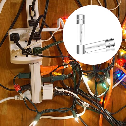 Tnisesm 20 Pcs Christmas Light fuses 3A 3.6x10mm 125V Fast Blow Glass Fuses - Image 3