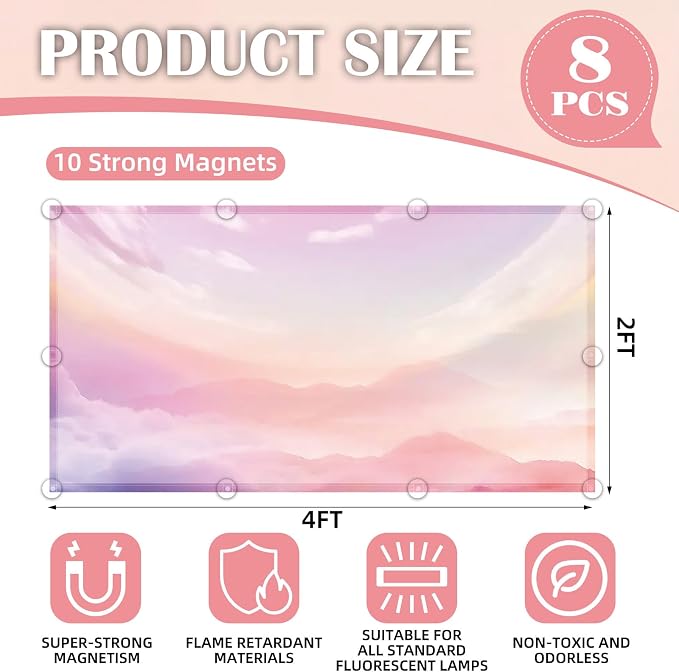 ANGSYLTH 8 Pcs Fluorescent Light Covers - Image 2