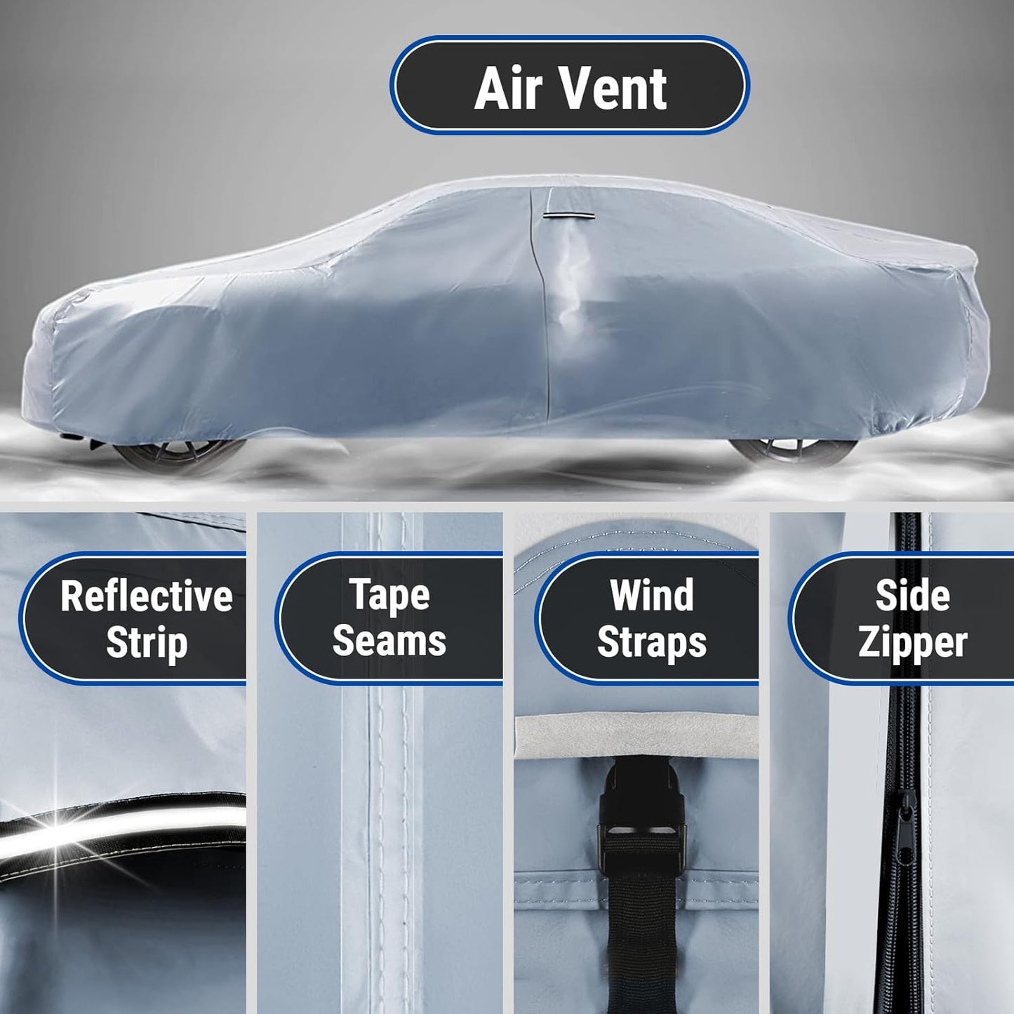 iCarCover Custom Car Cover for 1969-1973 Ford Mustang Waterproof All-Weather Rain Snow UV Sun Protector Full Exterior Weatherproof Indoor Outdoor Car Cover