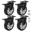 5" Heavy Duty Plate Casters, 1400 Lbs Dual Brake by ASHGOOB