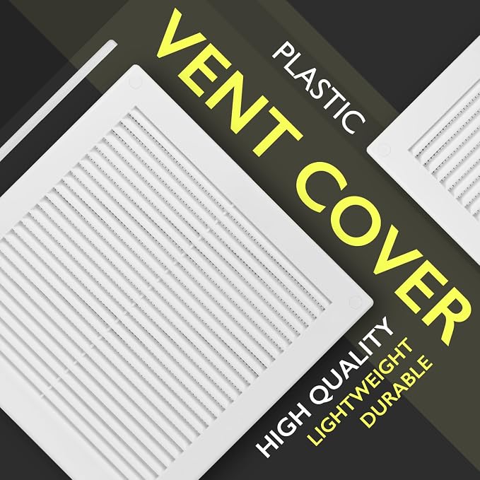 10 x 10 Inch White Air Vent Cover – Plastic Square Air Vent Grill Cover - Image 6