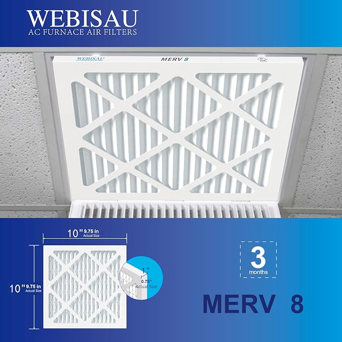 10x10x1 Air Filter MERV 8 MPR 600 4Pack Furnace Filters Pleated HVAC AC Furnace - Image 4
