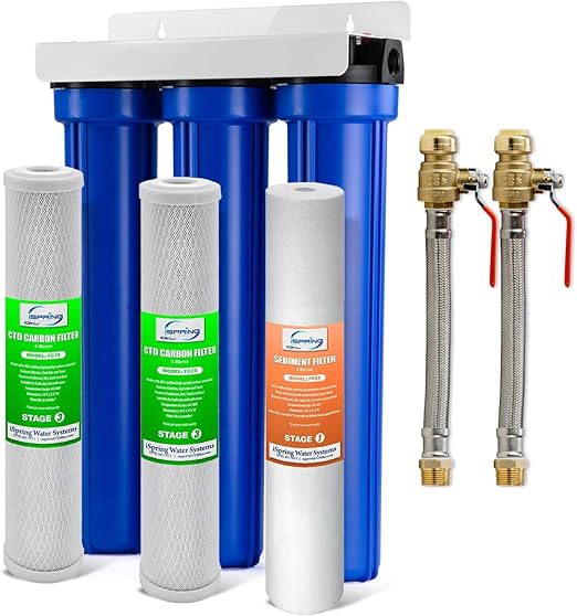 iSpring WCB32O+AHPF12MNPT12X2 Whole House Water Filter System, 3-Stage Water by iSpring