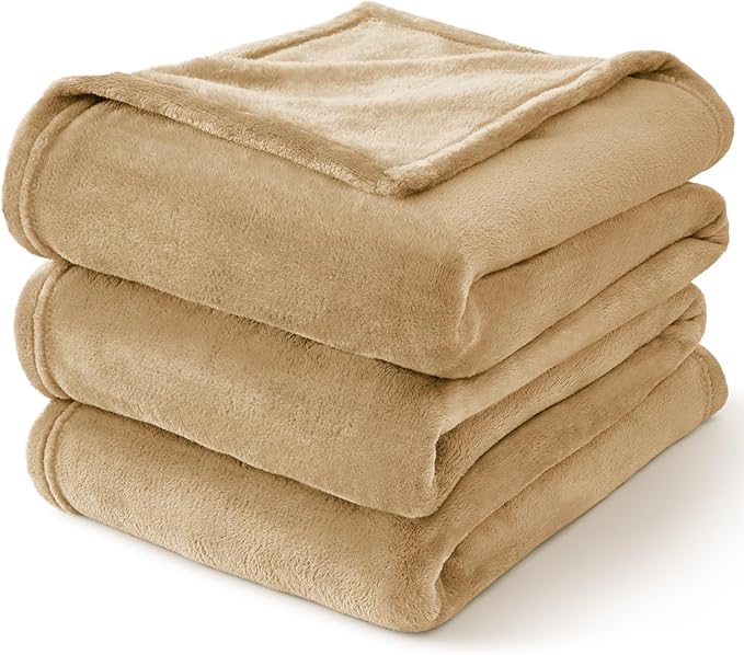 BEDELITE Fleece Blanket Twin Size Light Camel Throw Blankets for Couch & Bed, Luxury Plush Cozy Fuzzy Blanket 60x80 inches, Super Soft Warm Lightweight Throw Blanket for Travel Camping